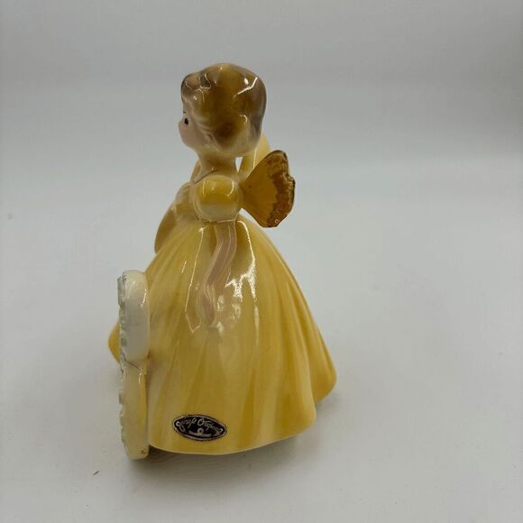 Vintage Josef Originals Porcelain Birthday Angel Girl age 8 Yellow Dress Japan - Picture 3 of 7